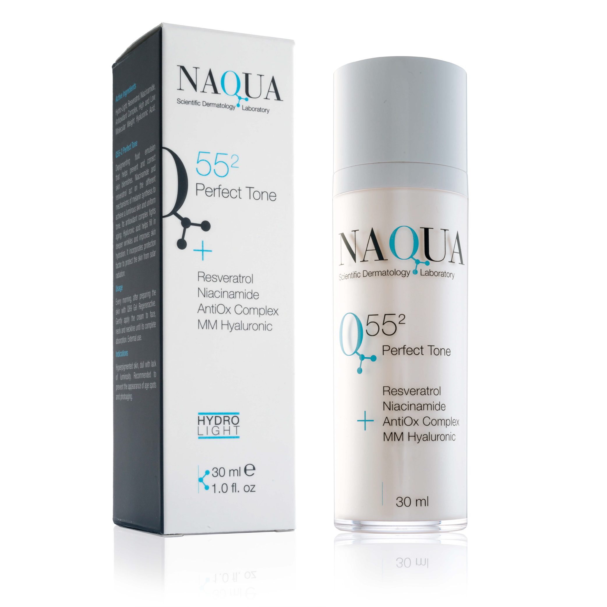 Q55-2 Perfect Tone + Resver, Niacina, AntiOx Complex, MM Hyal NAQUA 30ml