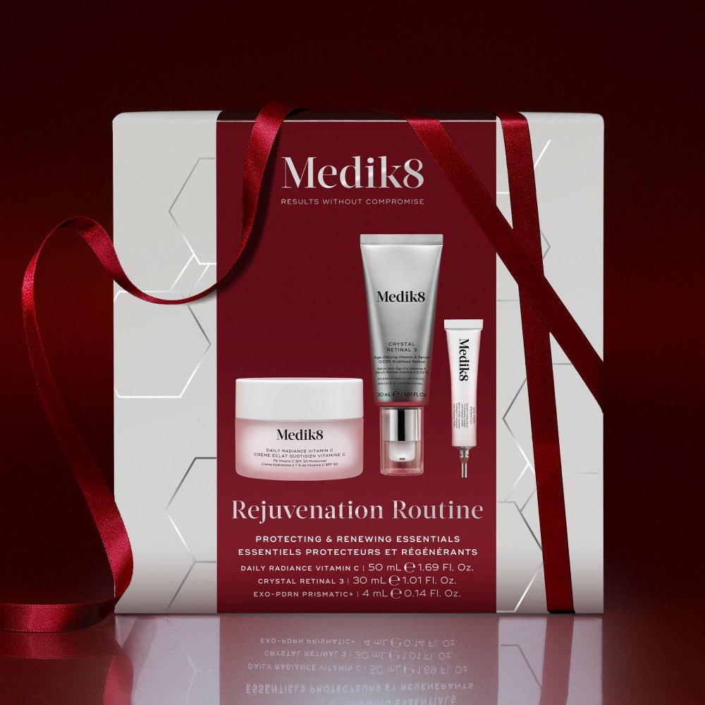 Rejuvenation Routine Kit Medik8: Daily Radiance Vitamin C 50 ml, Crystal Retinal 3 30 ml, Exo-PDRN Prismatic 4 ml