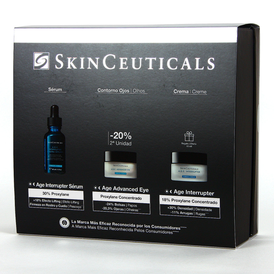 Pack A.G.E. Interrupter Ultra Serum + A.G.E. Advanced Eye + REGALO A.G.E. Interrupter SKINCEUTICALS — cofre oficial