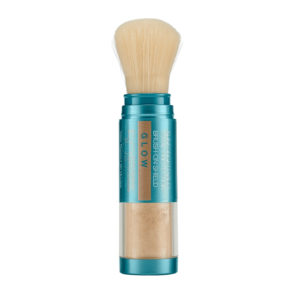 Brush-On Shield Glow SPF 30 Polvos solares Brillo dorado Colorescience 4.3 g
