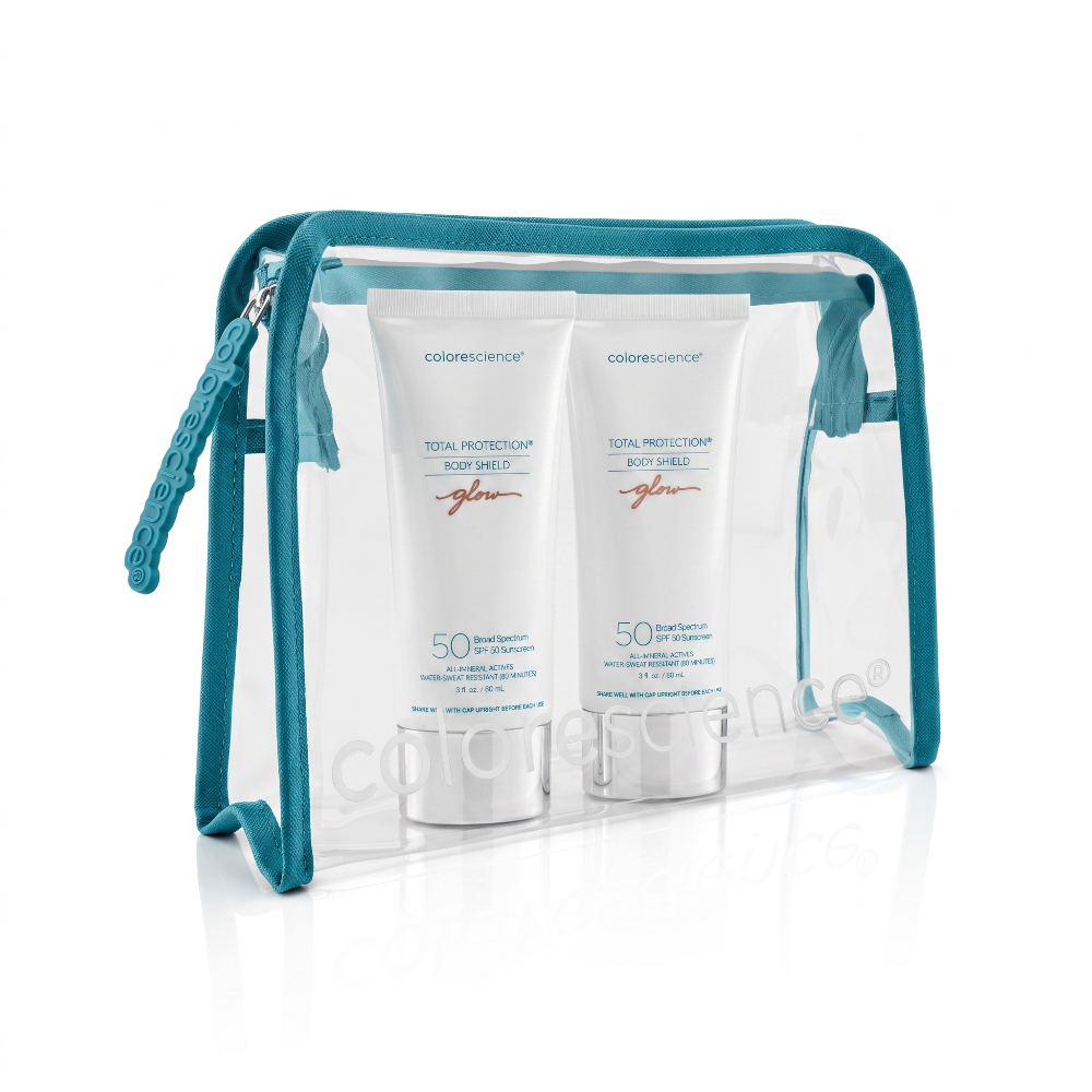 Set Body Shield Glow SPF 50 Colorescience 2 unidades en neceser
